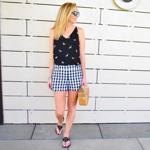 Gingham Scalloped Shorts